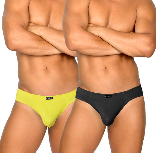 Boxer pára Hombres 2Pack Negro, Amarillo Byjou Ropa Interior B2PMX003