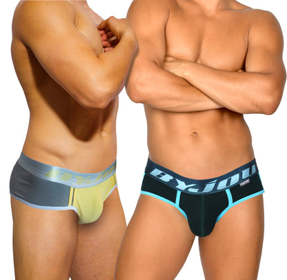 Boxer para Hombres 2Pack Negro, Gris y Amarillo Byjou Underwear B2PMX001