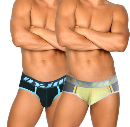 Boxer para Hombres 2Pack Negro, Gris y Amarillo Byjou Underwear B2PMX001