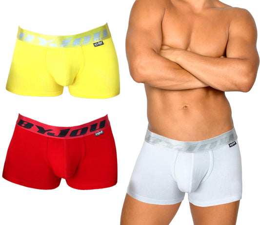 Boxer para Hombres 3Pack Rojo, Gris, Amarillo Byjou Ropa Interior B3PMX001