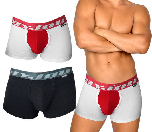 Boxer para Hombres 2Pack Negro, Blanco y Rojo Byjou Ropa Interior B2PMX002